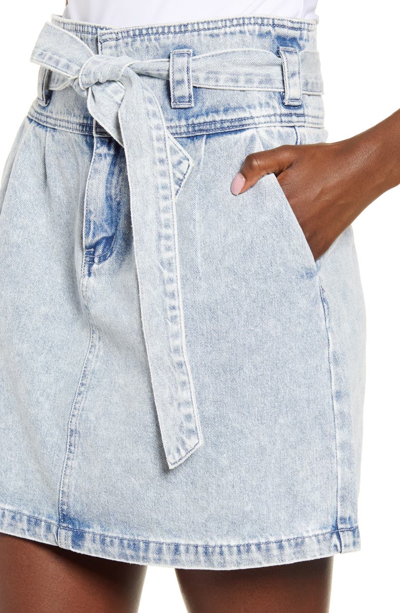 VERO MODA Tie Waist Denim Skirt, Alternate, color, 