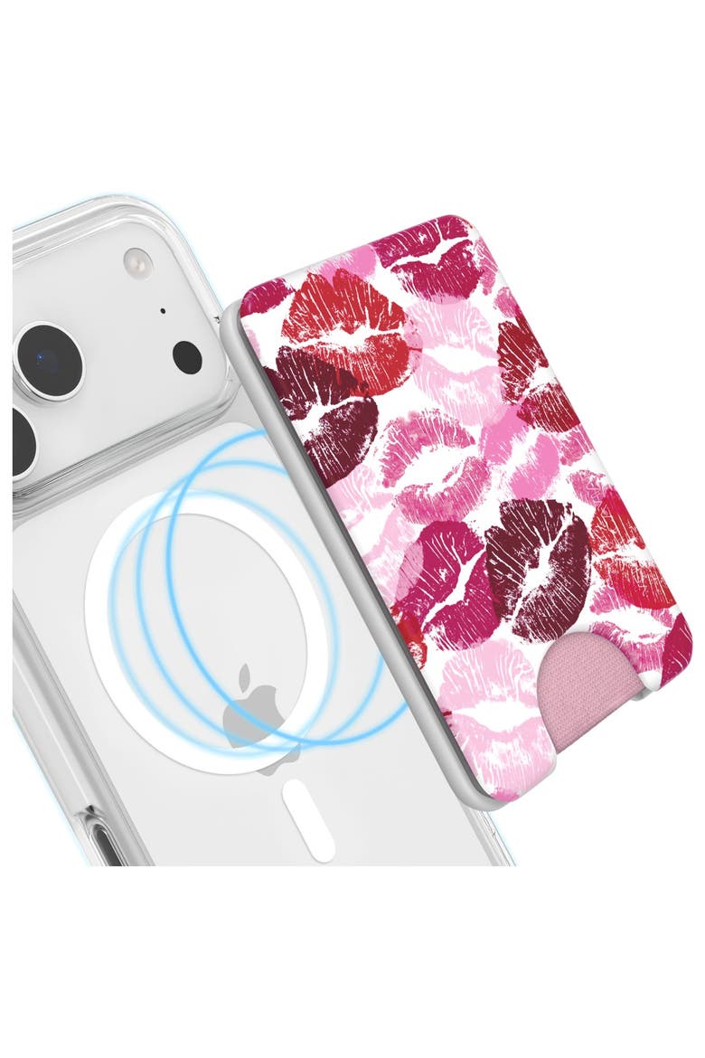 Magnetic Phone Wallet, Alternate, color, Red Multicolor
