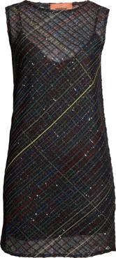 Missoni Sequin Plaid Knit Minidress