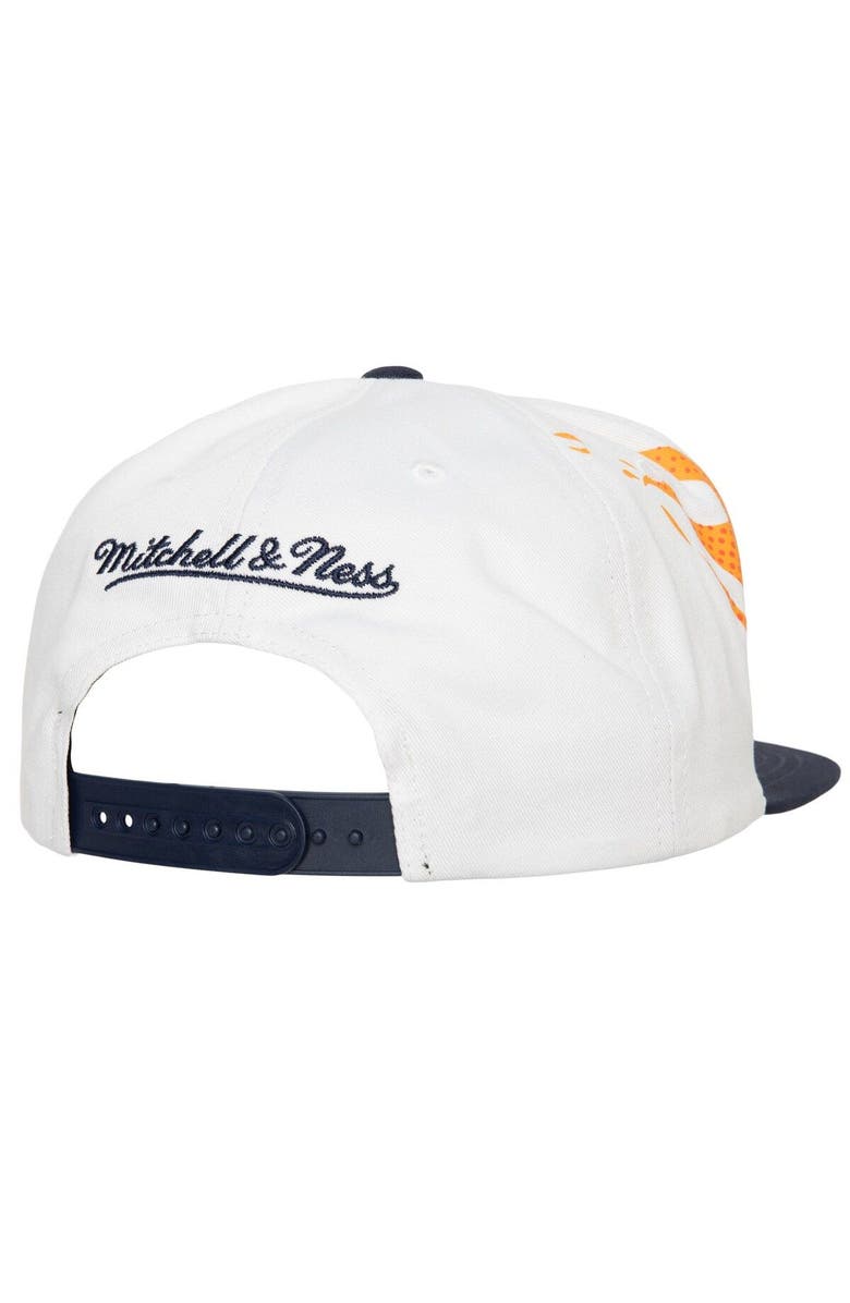 Mitchell & Ness Men's Mitchell & Ness White Golden State Warriors Hot Fire Snapback Hat, Alternate, color, 