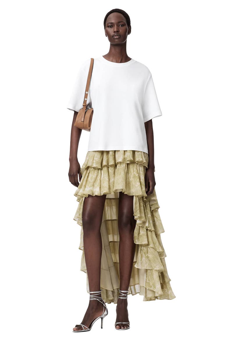 Cavarly High-Low Maxi Skirt, Alternate, color, JOANNE GOLD GREEN
