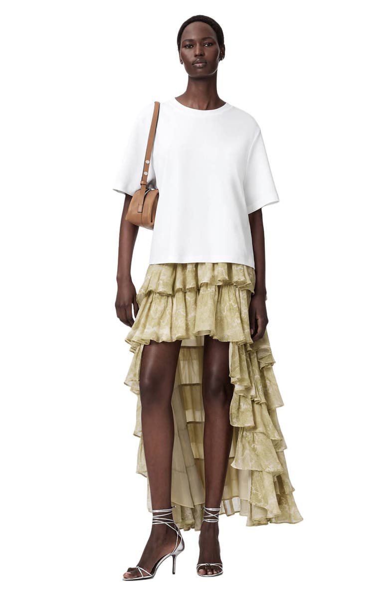 AllSaints Cavarly High-Low Maxi Skirt, Alternate, color, Joanne Gold Green