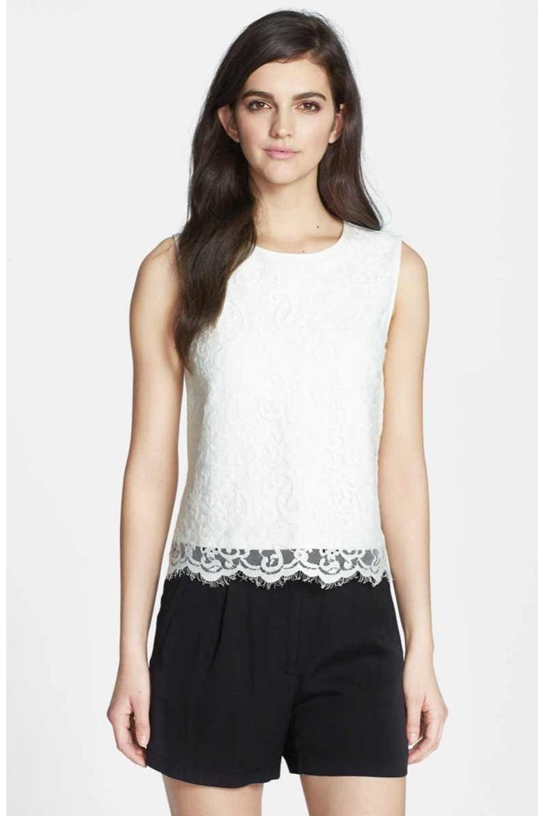 Lace Front Shell, Main, color, CREAM CLOUD