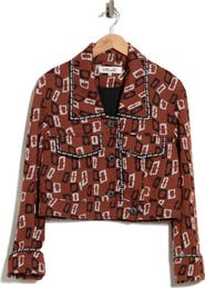DVF Lace Crop Shirt Jacket