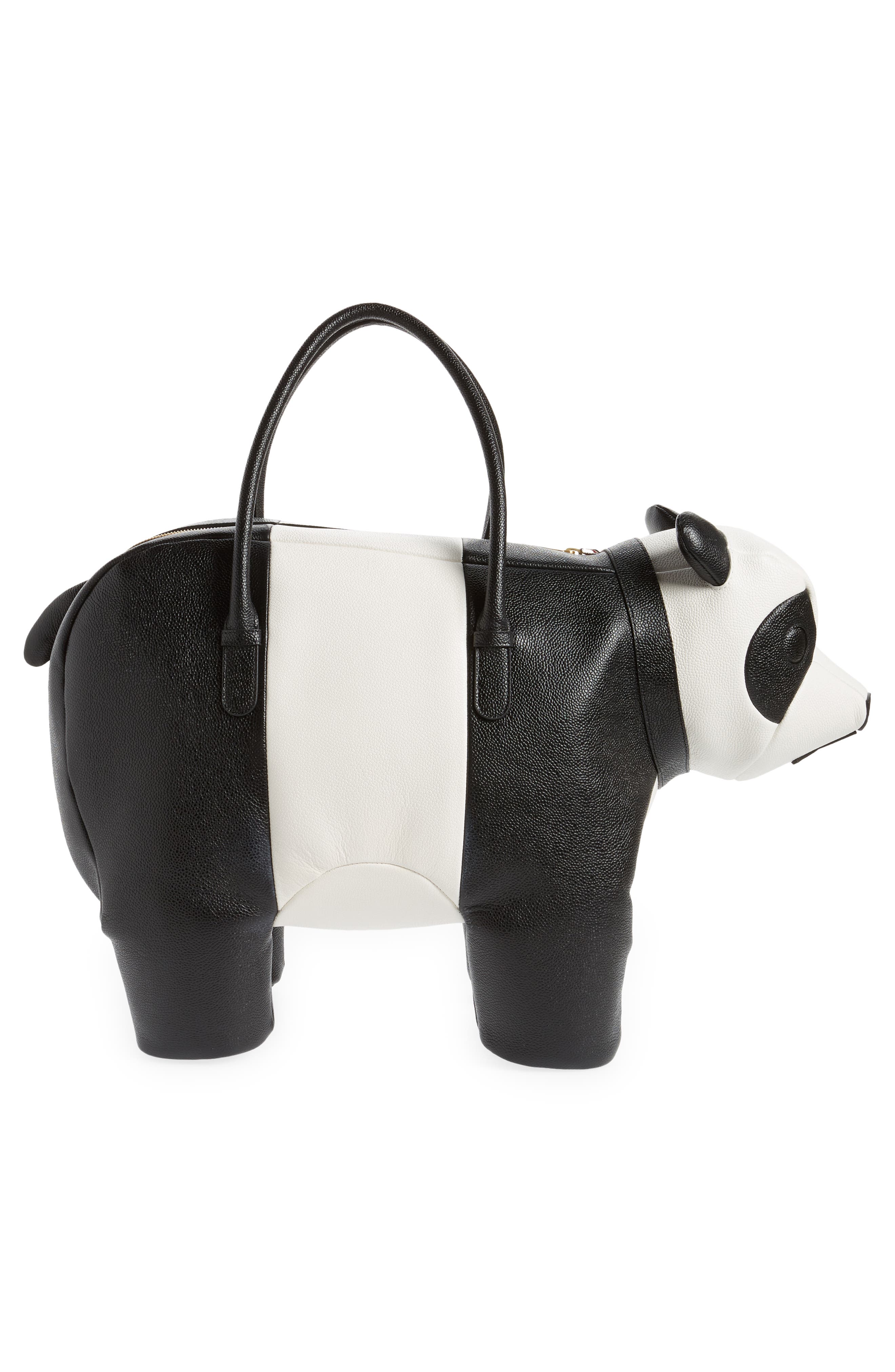 Thom Browne Panda Leather Bag, Alternate, color, 