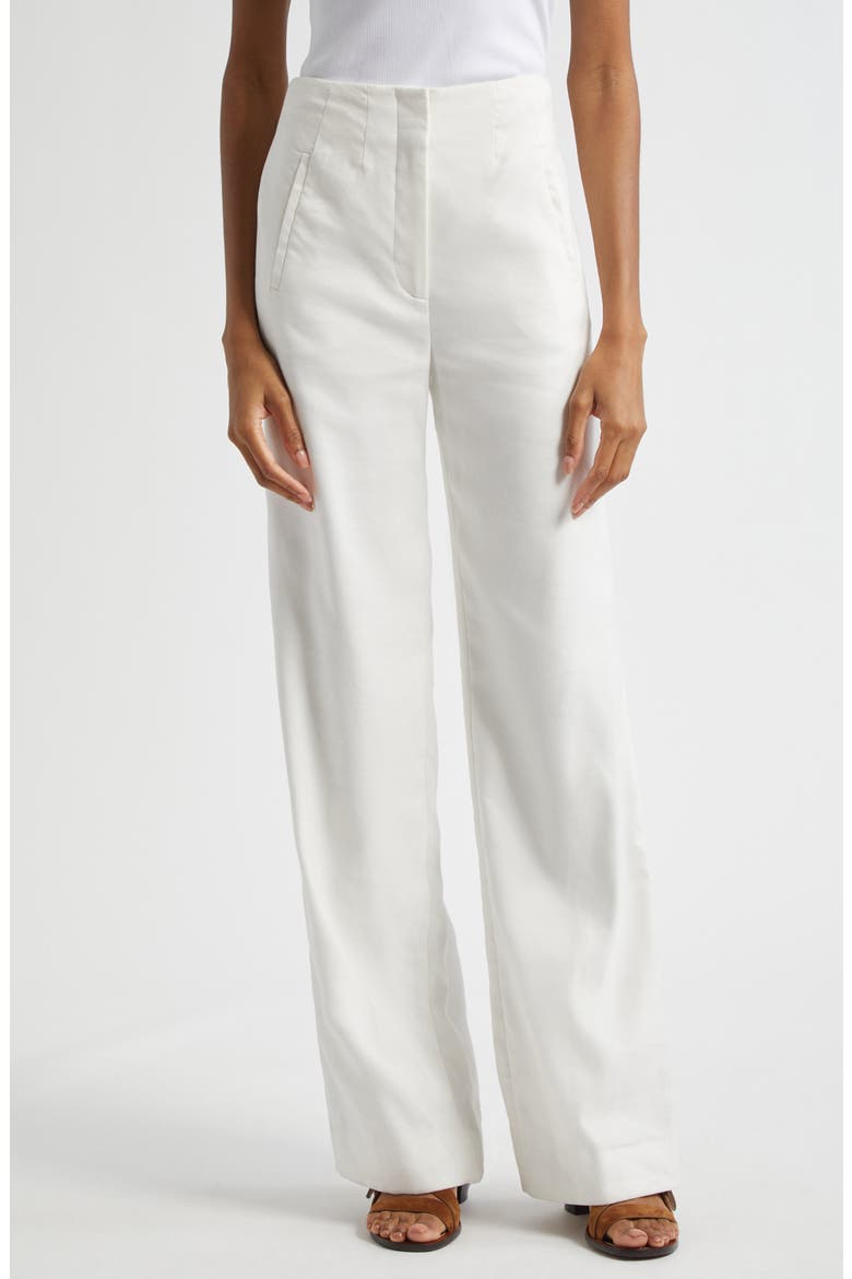 Jude Wide Leg Linen Blend Pants, Main, color, OFF WHITE