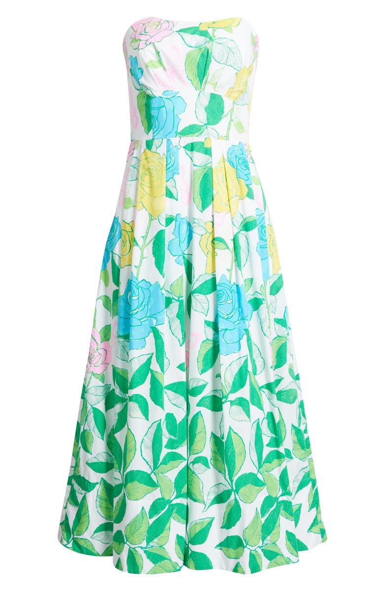 Lilly Pulitzer<sup>®</sup> Kenni Floral Print Strapless Dress, Alternate, color, Multi Rose Bud