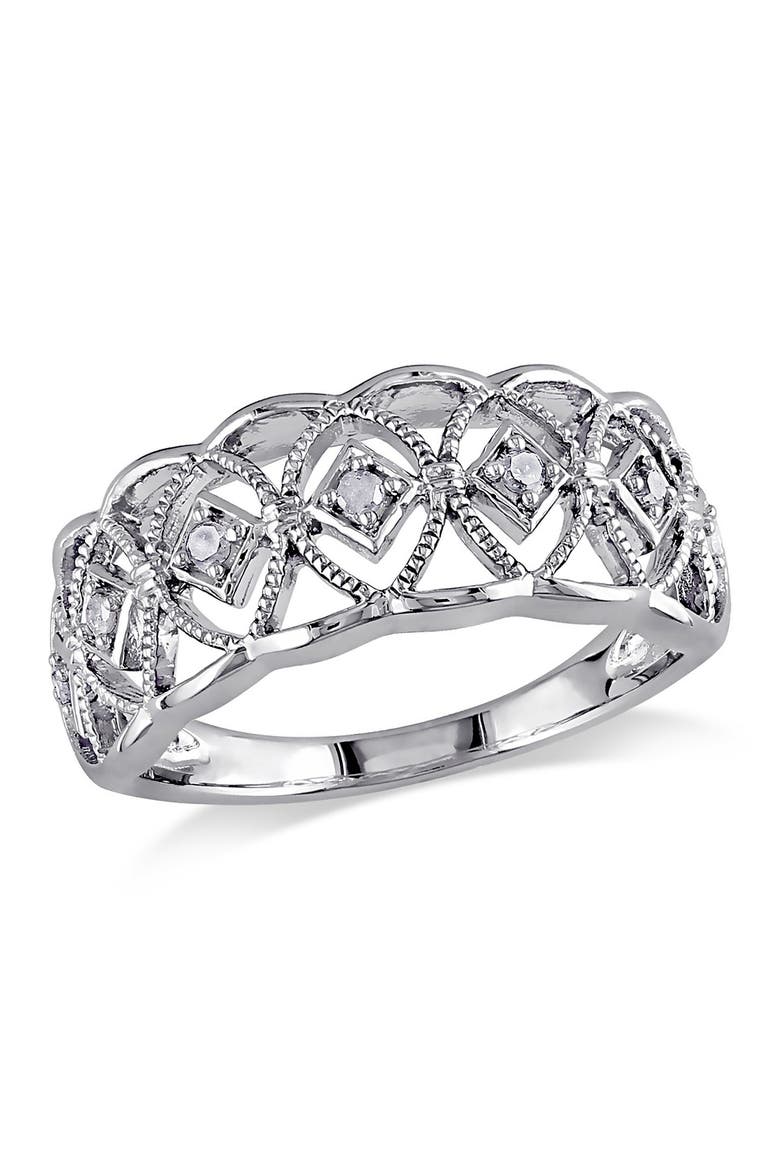 Sterling Silver Diamond Cutout Ring - 0.10ct., Main, color, SILVER