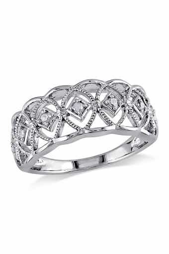 DELMAR Sterling Silver Diamond Cutout Ring - 0.10ct.