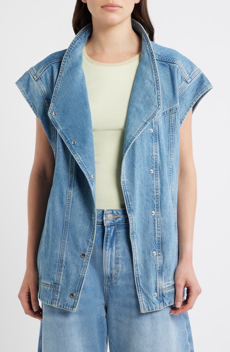BOSS Orange Denim Vest, Alternate, color, Light Blue