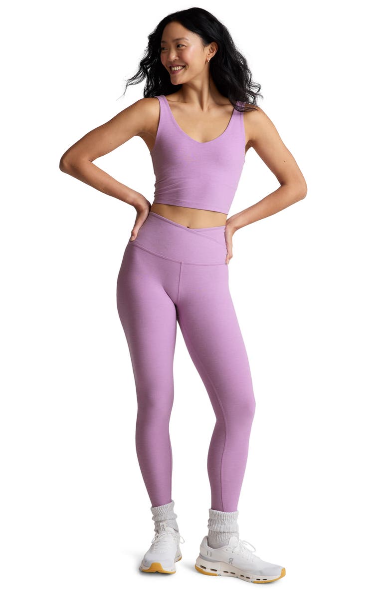 Beyond Yoga Good Day Space Dye Crop Tank, Alternate, color, Lilac Petal Heather