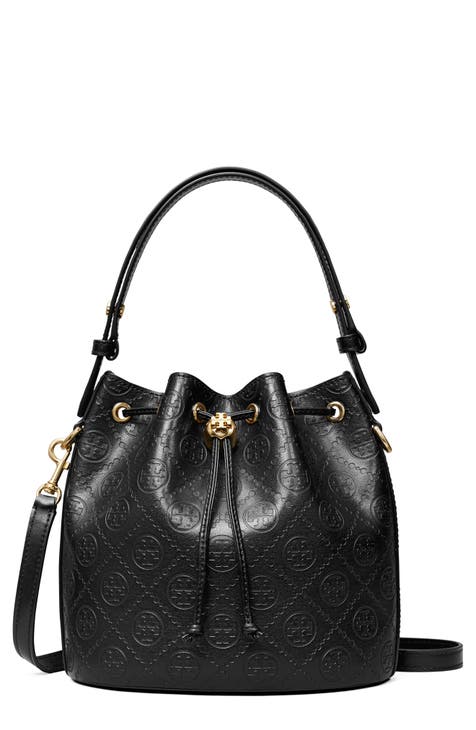 Nordstrom Vintage online Bucket Bag/Purse Leather Black