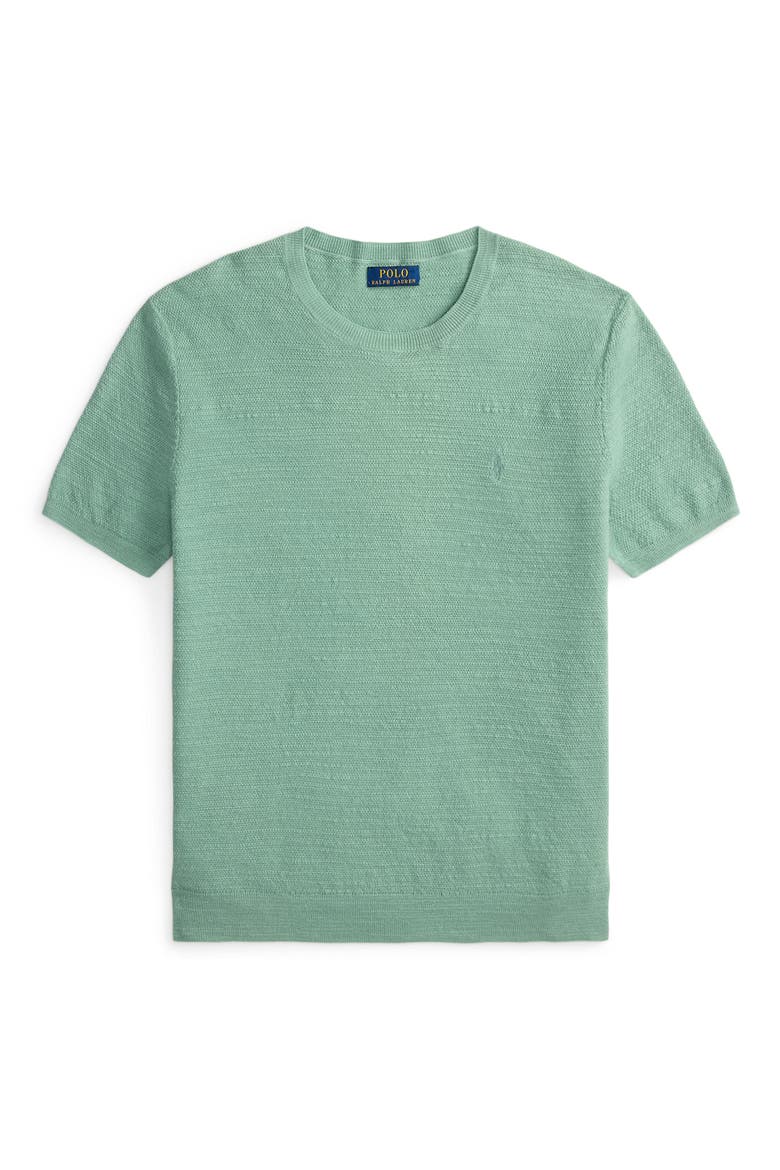 Textured Seed Stitch Cotton & Linen Sweater, Alternate, color, FADED MINT
