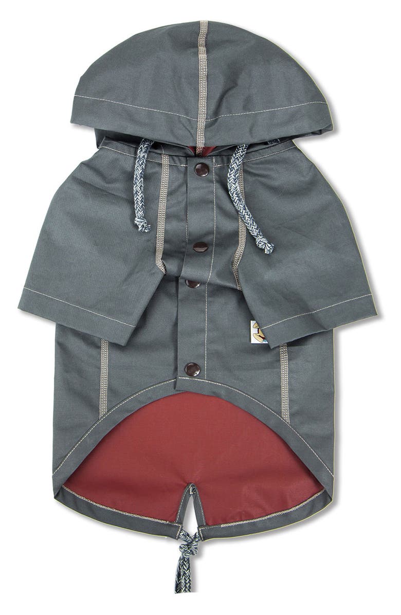 TOUCHDOG 'Cloudburst' Waterproof Reversible Dog Raincoat - Large, Alternate, color, Gray