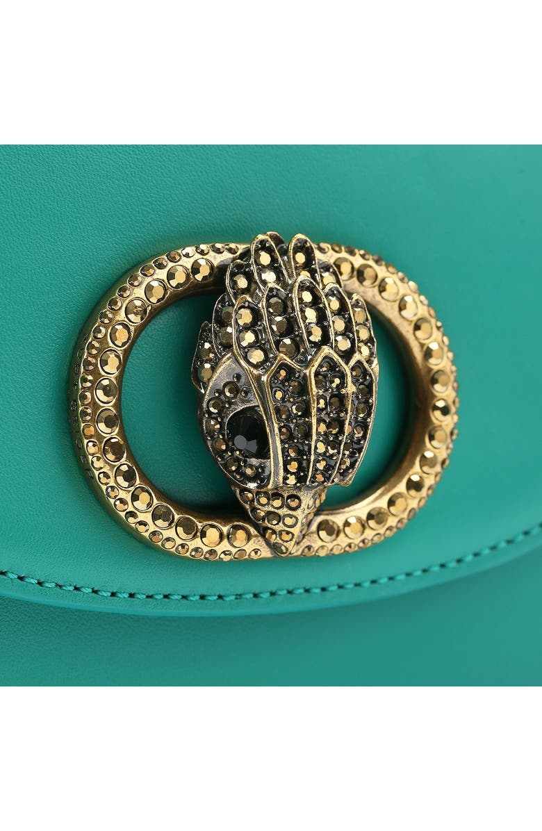 Kurt Geiger London Chelsea Leather Saddle Bag, Alternate, color, Open Green