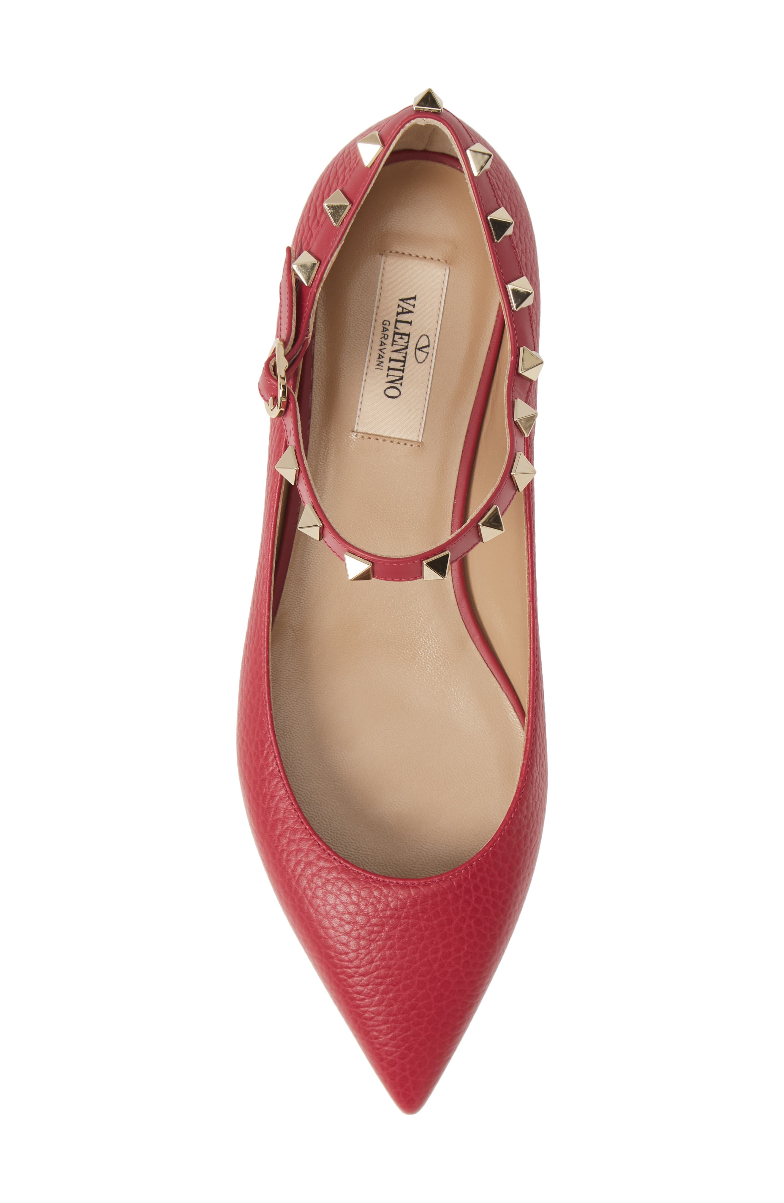 Valentino Garavani Rockstud Mary Jane Pointed Toe Flat, Alternate, color, 