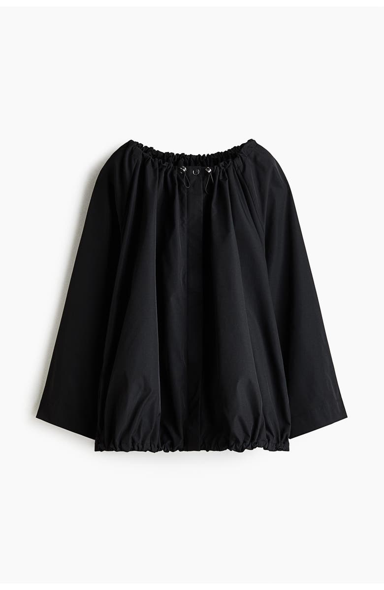 H&M Drawstring-detail Windbreaker, Main, color, Black