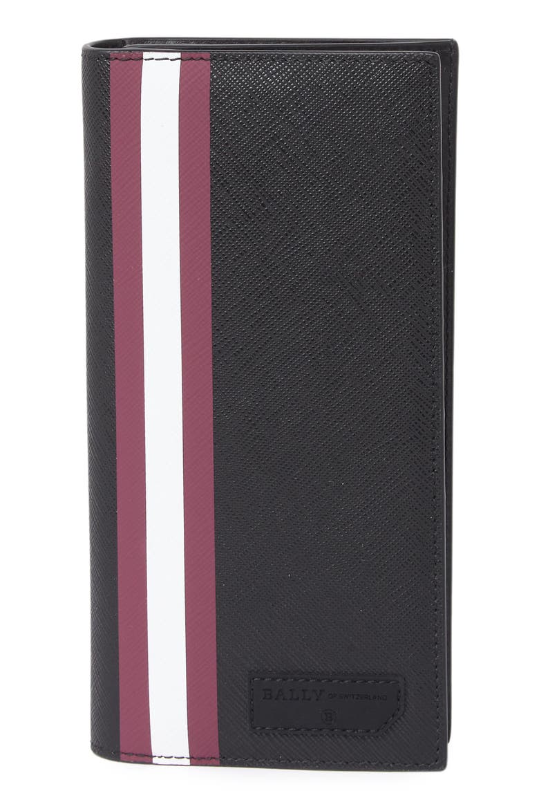Baliro Striped Bifold Wallet, Main, color, BLACK