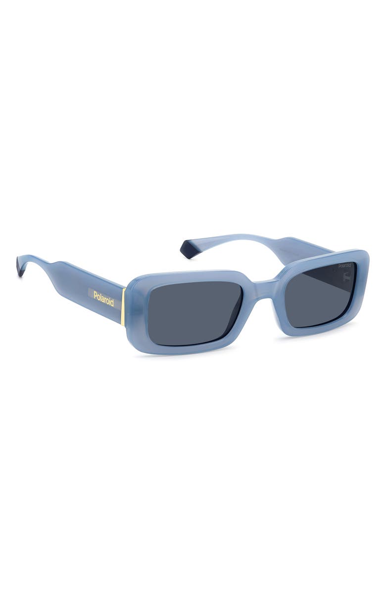 Polaroid 52mm Polarized Rectangular Sunglasses, Alternate, color, Azure/ Blue Polarized