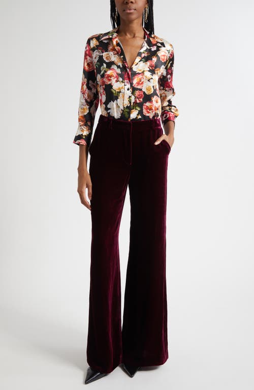L'agence Dani Floral Print Silk Button-up Shirt In Multi