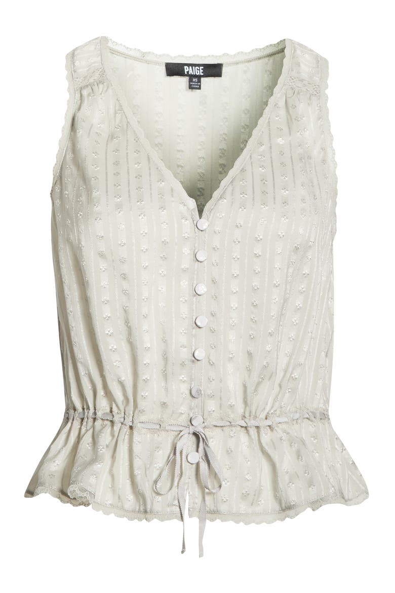 Maiden Button-Up Silk Peplum Top, Alternate, color, SEA MIST
