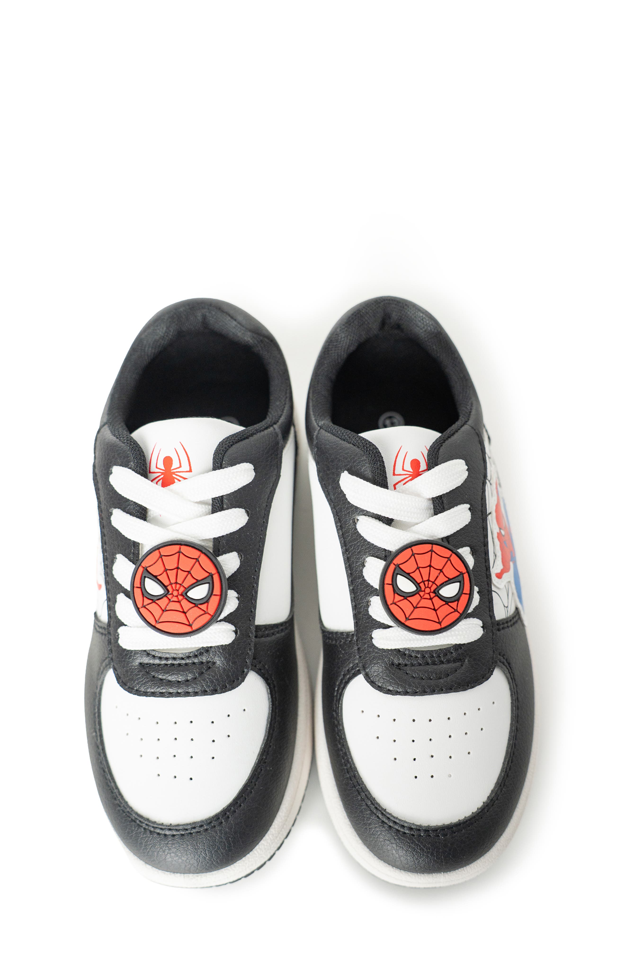 Kids' Spider-Man Court Sneaker, Alternate, color, WHITE/ BLACK