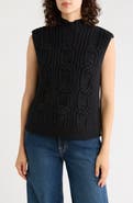 ELIE ELIE TAHARI Cable Stitch Sleeveless Sweater