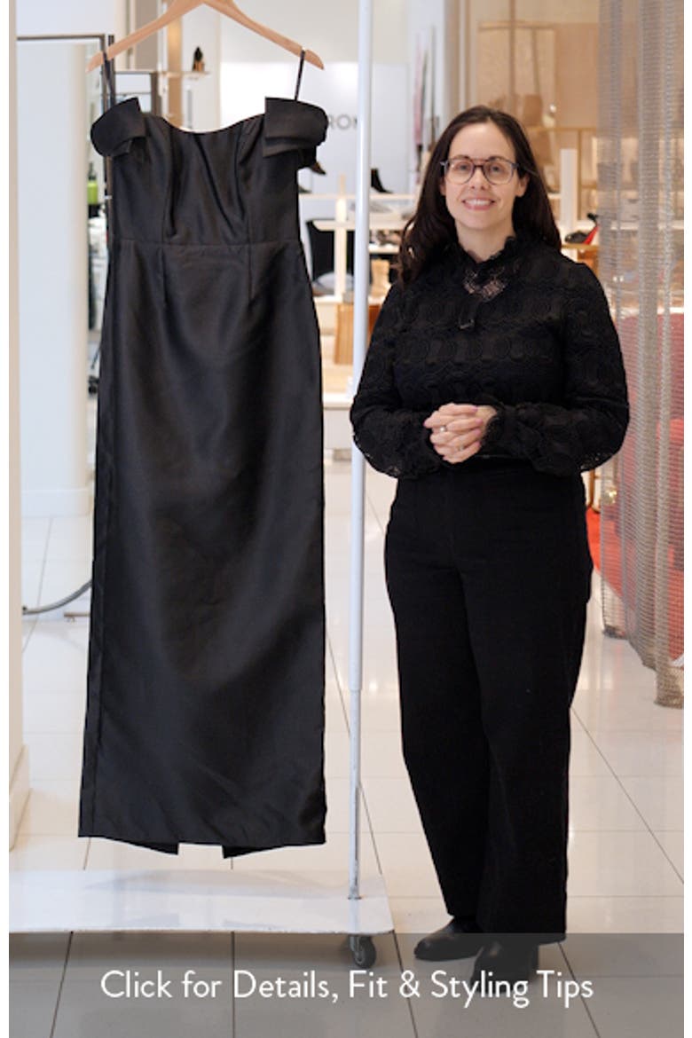 Off the Shoulder Satin Column Gown video