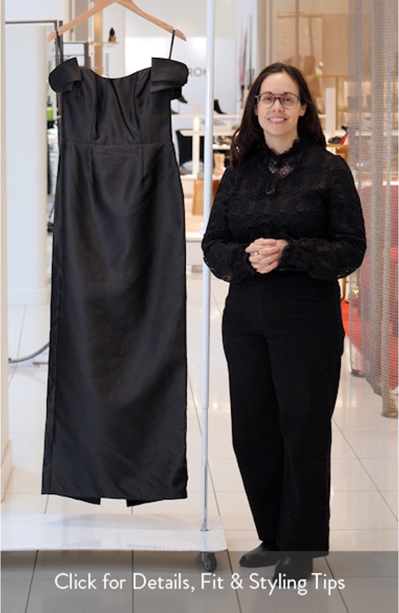 Off the Shoulder Satin Column Gown, sales video thumbnail