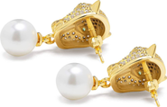 Nialaya Panther Pearl Drop Earrings