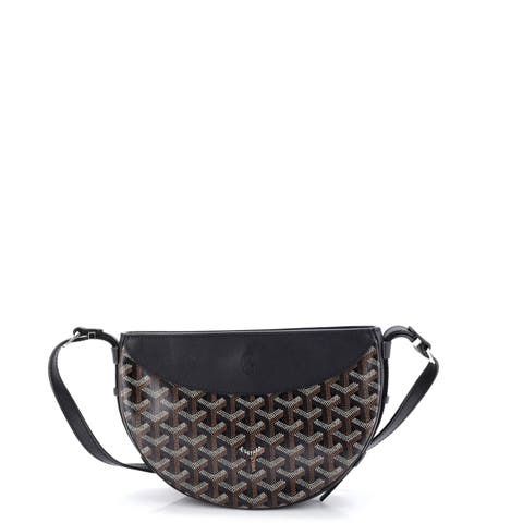 Hirondelle Shoulder Bag Coated Canvas and Leather