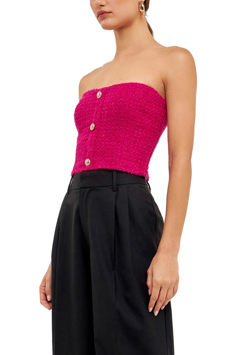 Strapless Crop Top, Alternate, color, BERRY