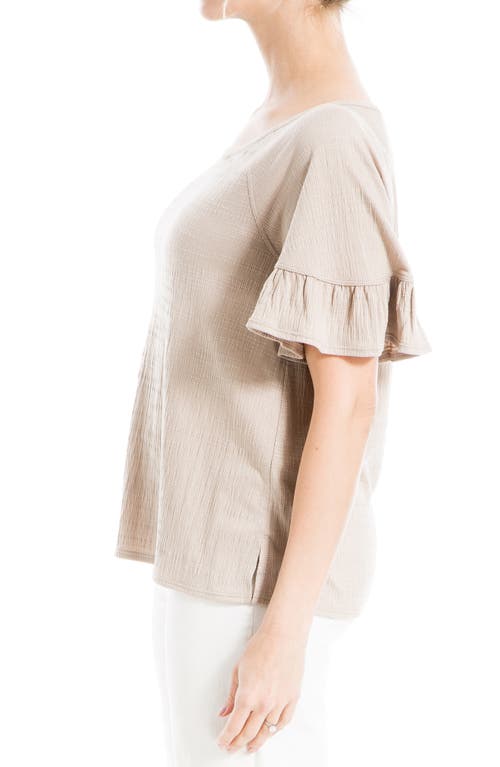 Max Studio Flutter Texture Knit T-shirt In Neutral