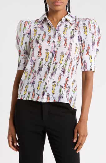 Willa StaceFace Puff Sleeve Silk Top