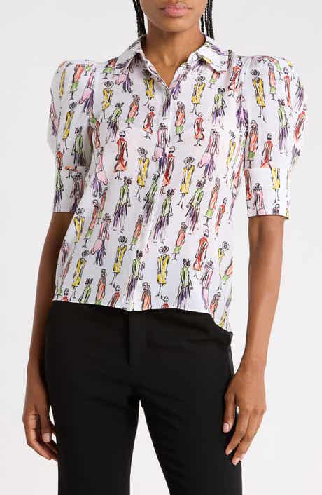 Willa StaceFace Puff Sleeve Silk Top
