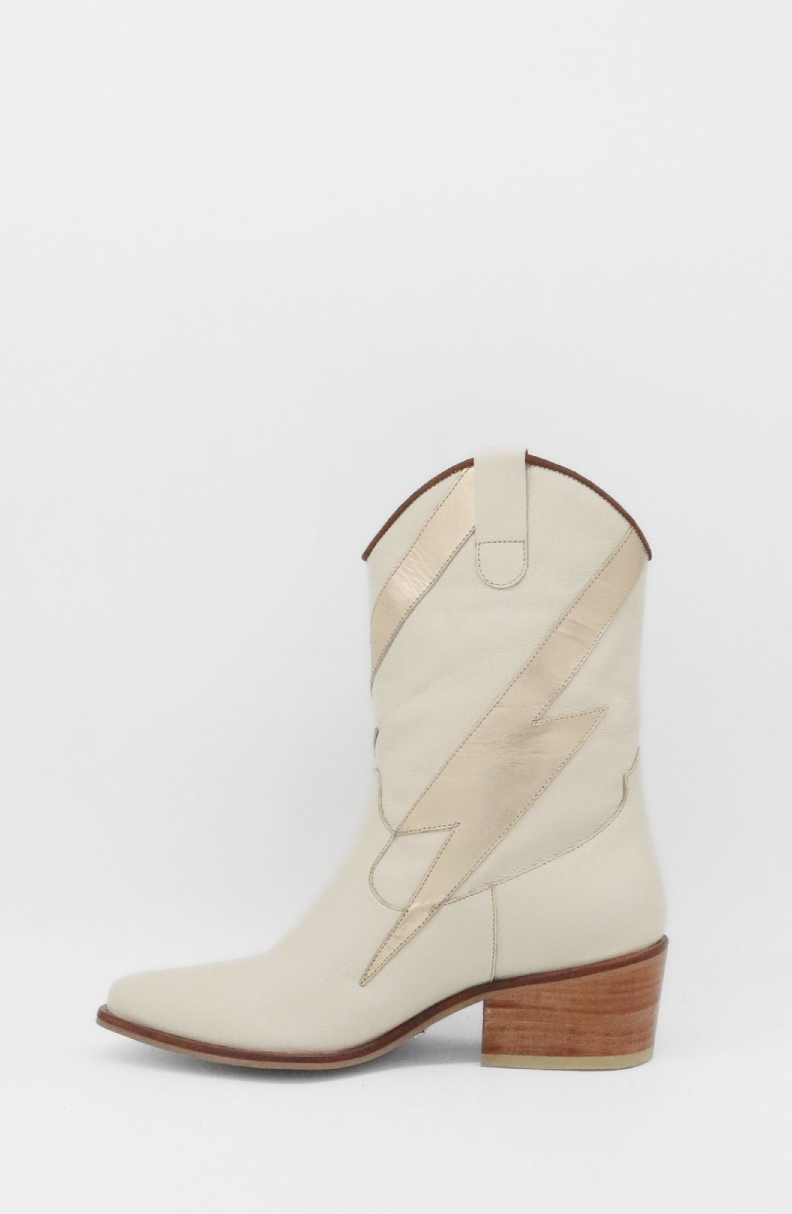 Idol Western Cowboy Boots, Alternate, color, Off White / Gold Metallic