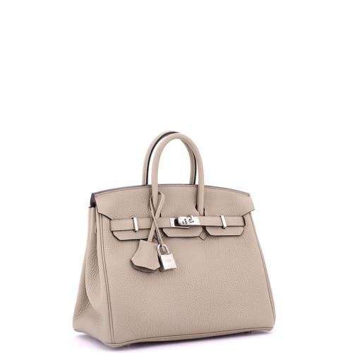 Pre-owned Hermes Hermes Birkin Handbag Light Togo With Palladium Hardware 25 In Brown