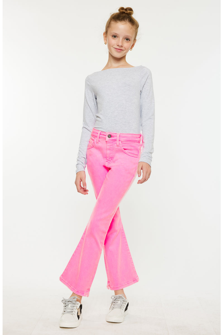 Bristol High Rise Kick Flare Jeans, Alternate, color, Pink