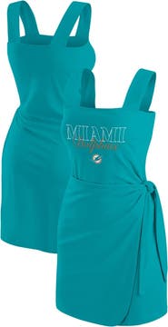 WEAR by Erin Andrews Women's WEAR by Erin Andrews  Aqua Miami Dolphins Wrap Dress