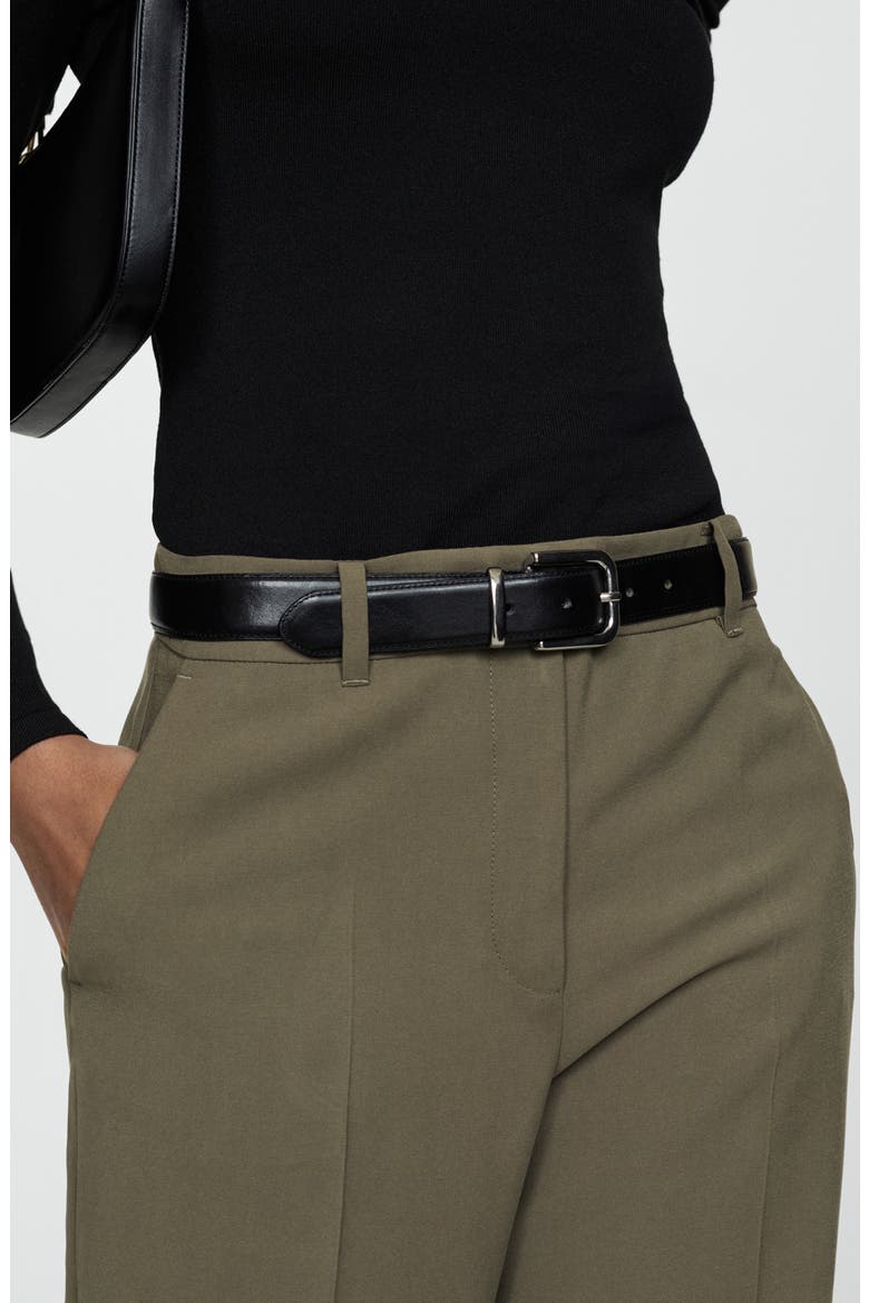 Creased Wide Leg Pants, Alternate, color, KHAKI GREEN