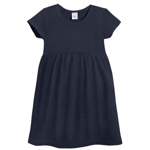 Girls Soft Organic 100% Cotton Empire Short Sleeve Sundress