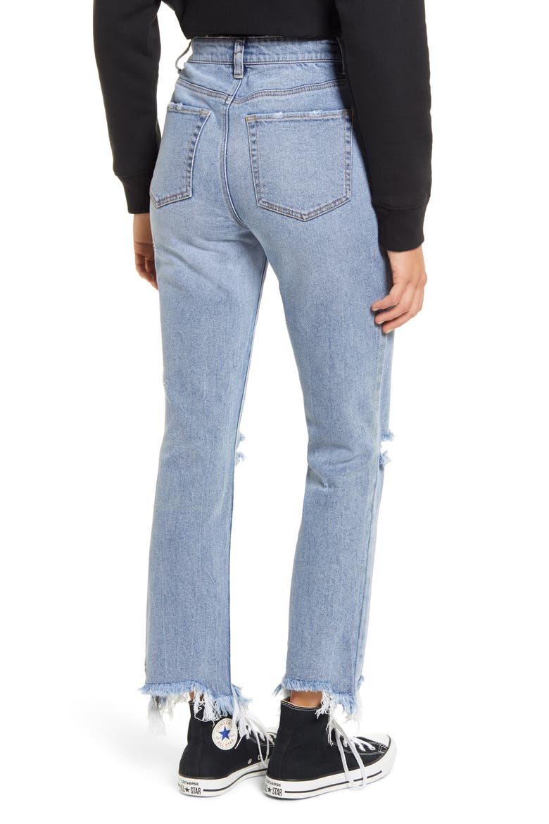 Ripped Straight Leg Jeans, Alternate, color, ROYAL OAK WASH