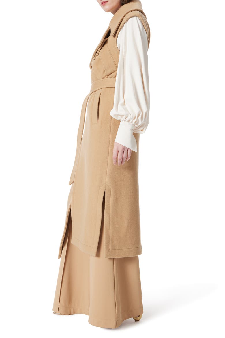 Sleeveless Trench Coat, Alternate, color, CAMEL