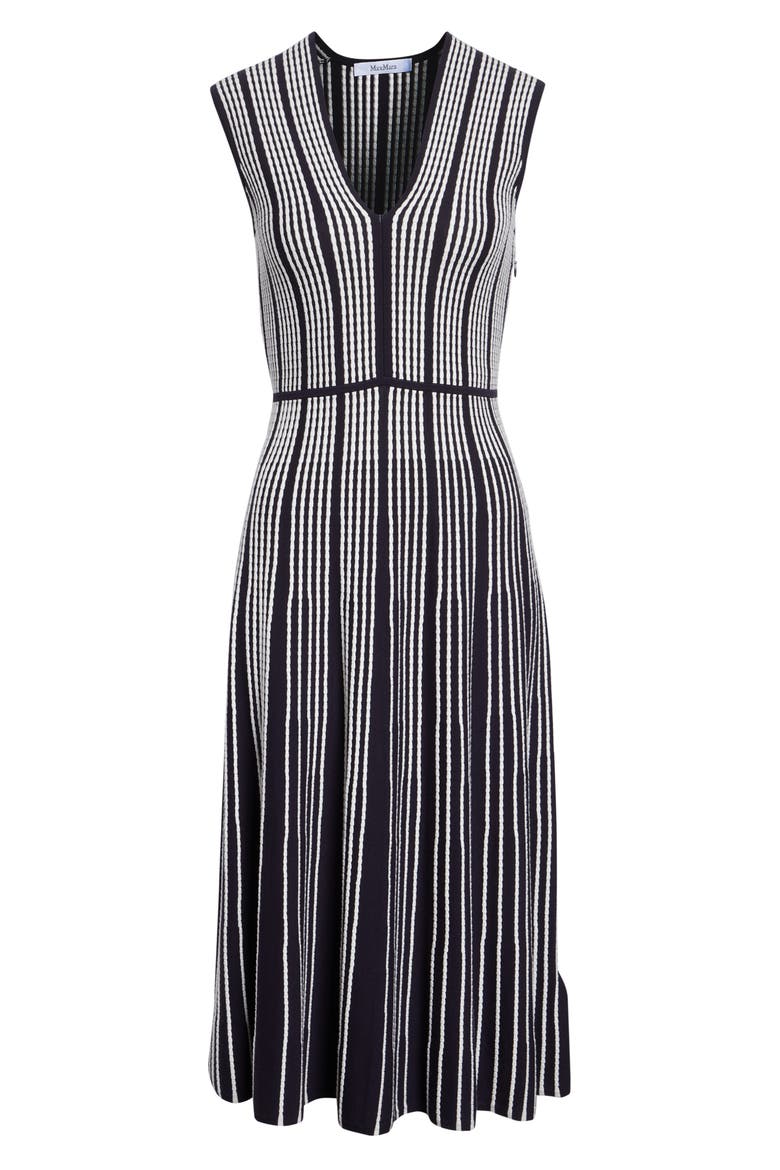 Stripe Fit & Flare Sweater Dress, Alternate, color, ULTRAMARINE