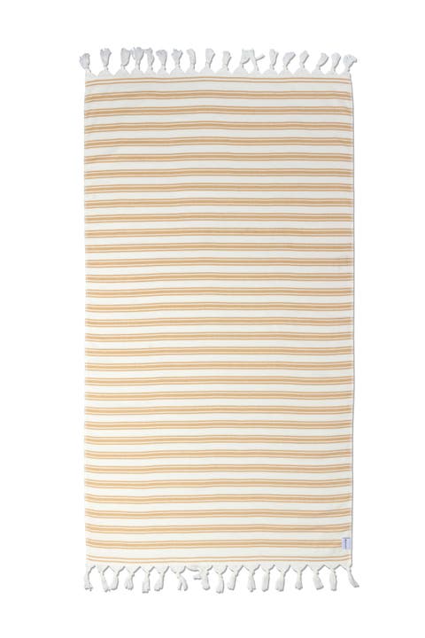Bask Striped Organic Turkish Towel with Soft Terry Cloth Back
