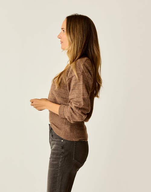 Carve Designs Ruth Reversible Fuzzy Sweater In Brown