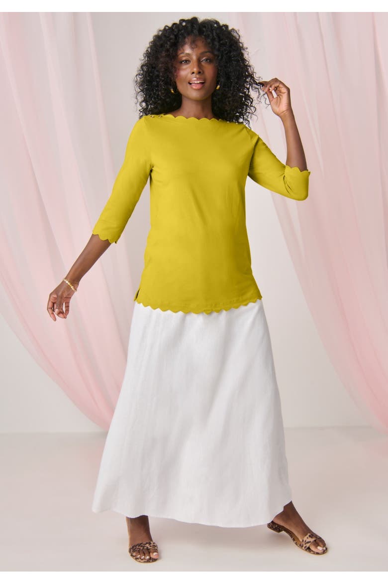 Scallop Boatneck Tunic, Alternate, color, AZURE MIST