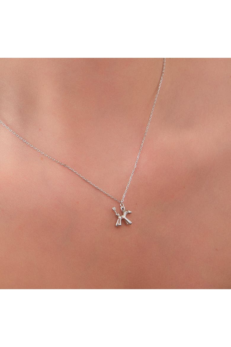 Balloon Dog Poodle Necklace In Sterling Silver, Alternate, color, Silver