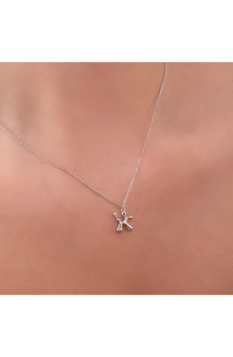 Spero London Balloon Dog Poodle Necklace In Sterling Silver, Alternate, color, Silver