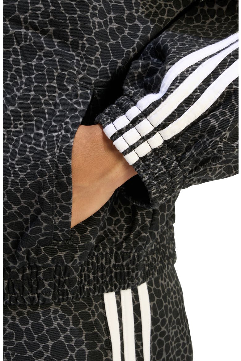 Firebird Animal Print Denim Track Jacket, Alternate, color, BLACK/ GREY SIX